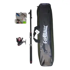 GENERICO - Kit Caña Pescar Telescópica con Accesorios y Bolso
