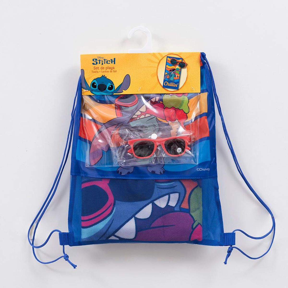 MASHINI - Toalla De Playa Infantil 70x140 Con Lentes De Sol Mashini Stitch Helad