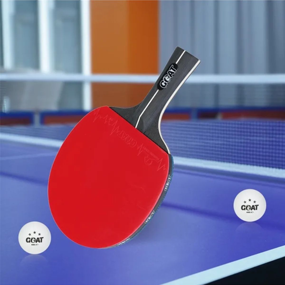GENERICO - Pack 2 Paletas Ping Pong + Estuche + Red + 6 Pelotas Goat
