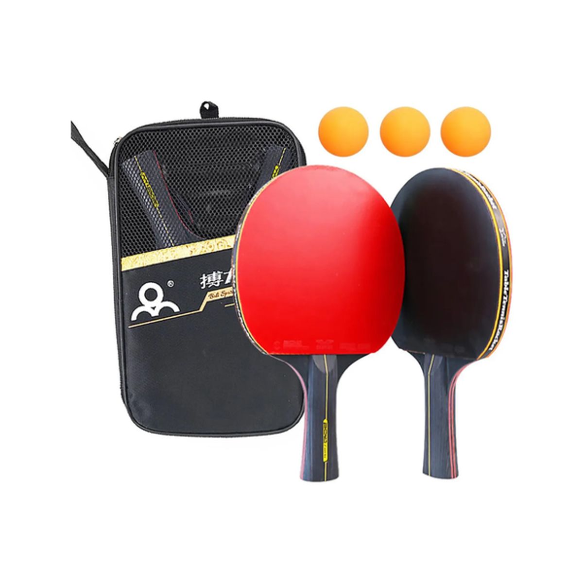 GENERICO - Set Paletas Ping Pong Boli 6 + 3 Pelotas