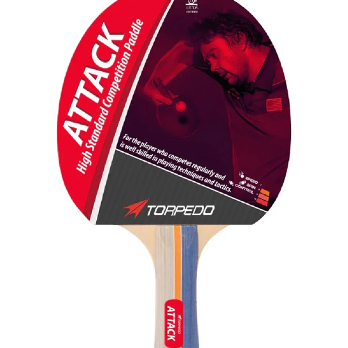 GENERICO - Paleta Tenis Mesa Attack Torpedo Competition
