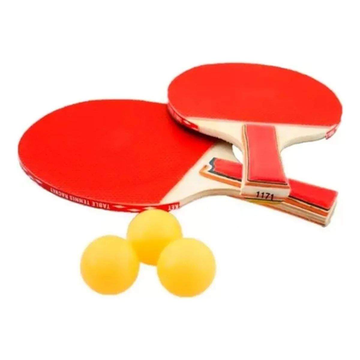 GENERICO - Kit 2 Raquetas Ping Pong + 3 Pelotas