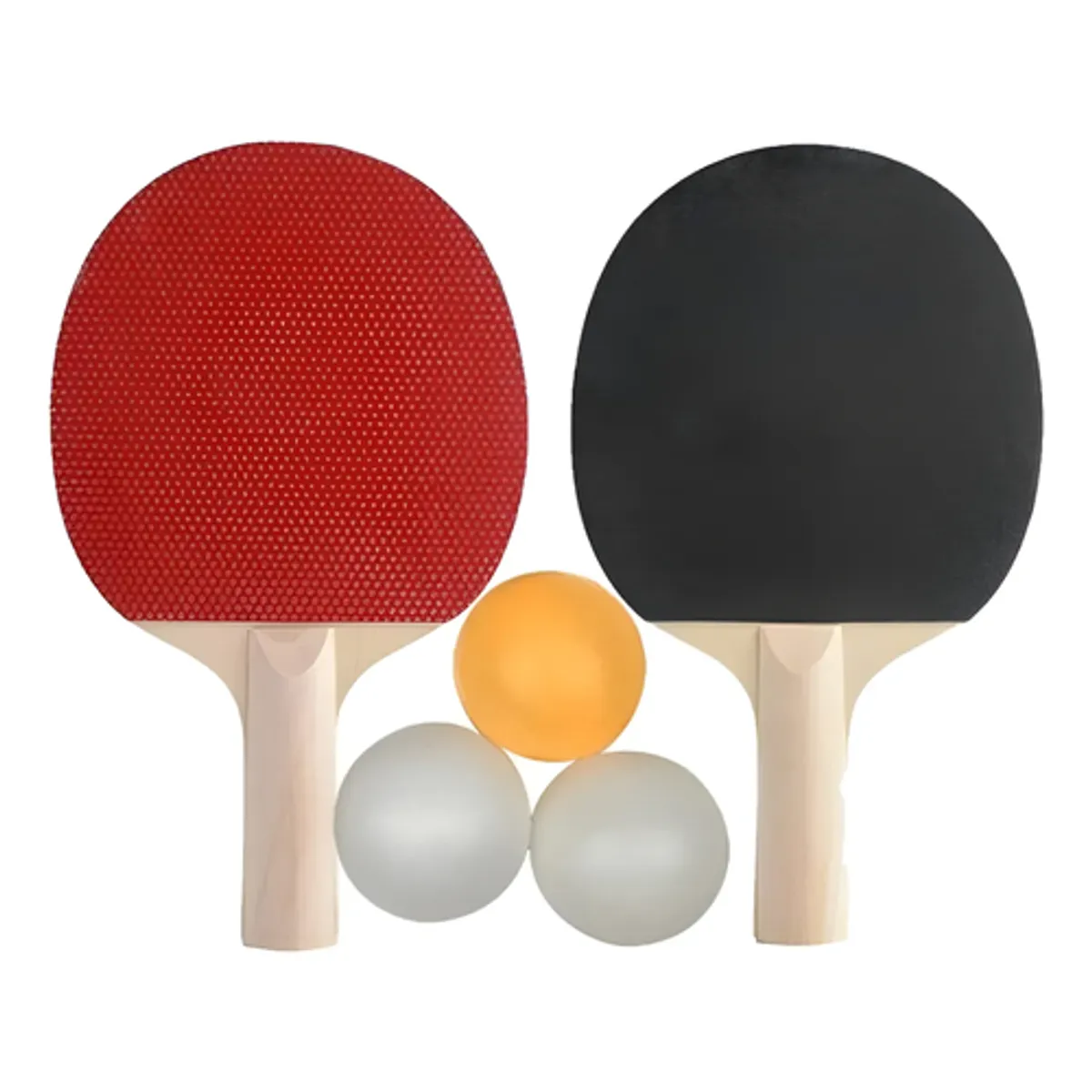 GENERICO - Raquetas Madera + Goma + 3 Pelotas Hamelin