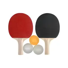 GENERICO - Raquetas Madera + Goma + 3 Pelotas Hamelin