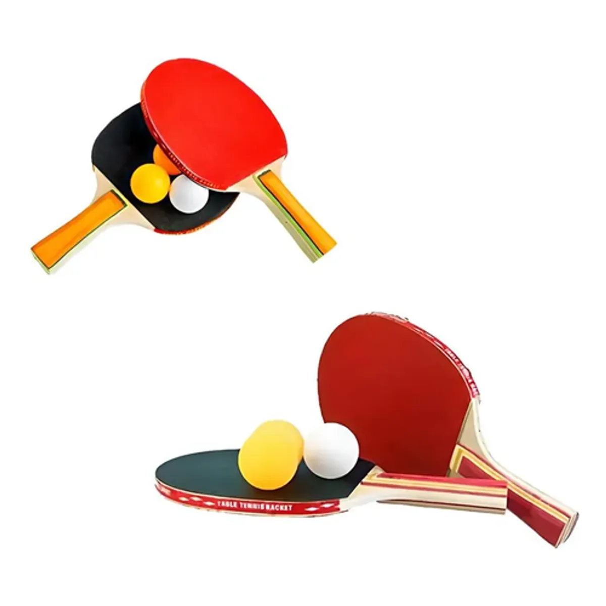 GENERICO - Raquetas Madera + Goma + 3 Pelotas Hamelin