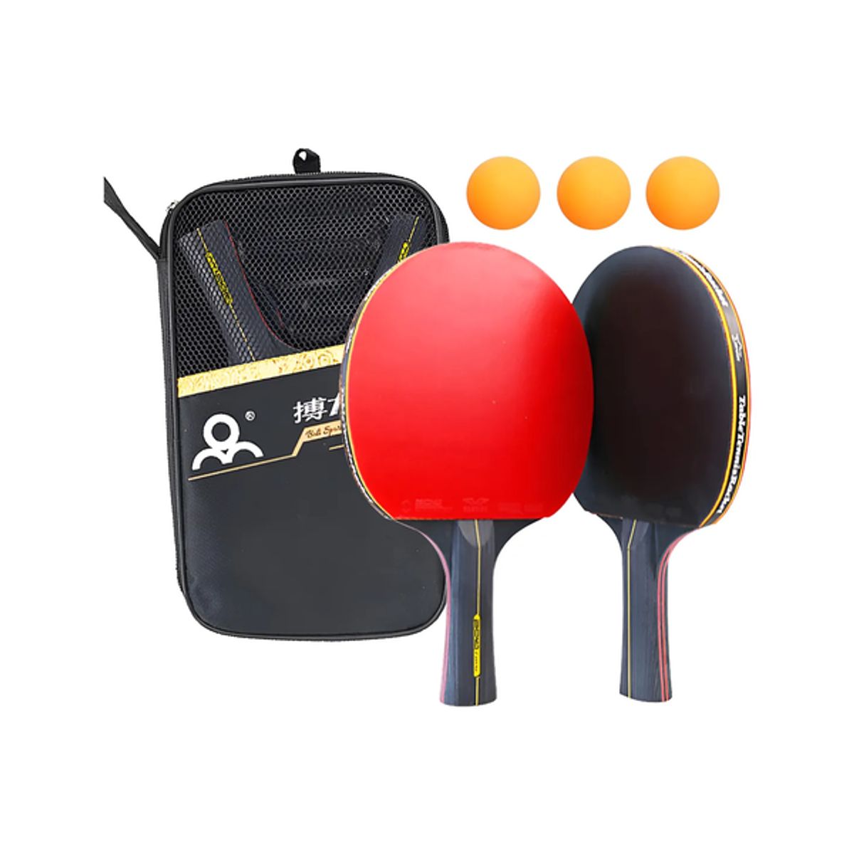 GENERICO - Set Paletas Ping Pong Boli 6 + 3 Pelotas