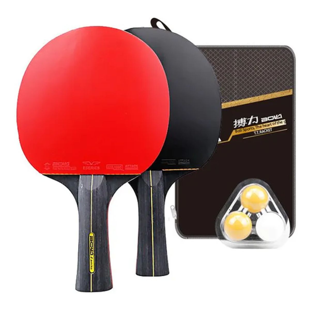 GENERICO - Set Paletas Ping Pong Boli 6 + 3 Pelotas