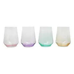GLASSO - Set De 4 Vasos Fondo Color - Colores