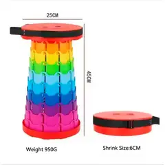 GENERICO - Asiento Piso Plegable Retráctil Portátil Camping Colores