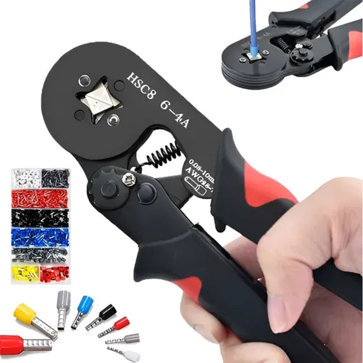 GENERICO - Alicate Prensa Terminal Crimping + 1250 Ferrules