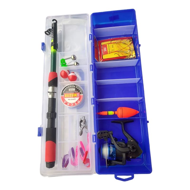 GENERICO - Set Pesca Caña De Pescar Telescópica Mosquero Carrete Pesca