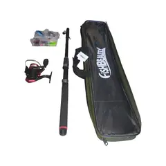 GENERICO - Set O Kit De Caña Pescar Telescópica Con Accesorios Y Bolso