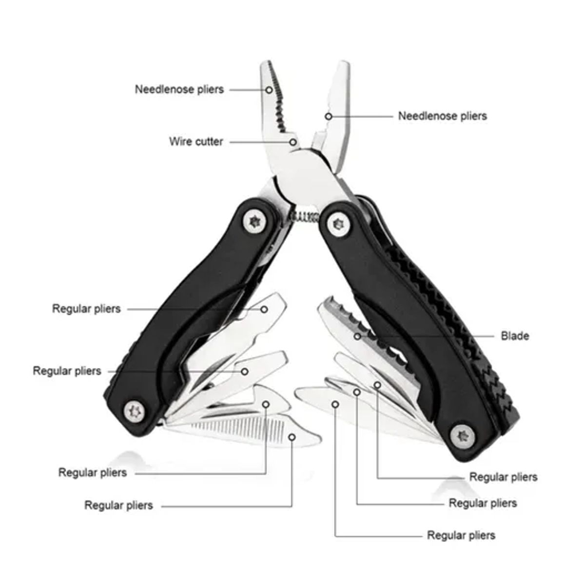 GENERICO - Alicate Herramienta Multifuncional Camping 10 en 1