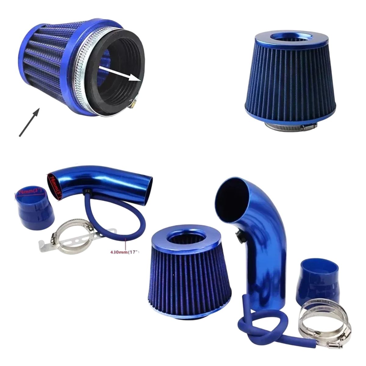 GENERICO - Kit Induccion Corta Y Filtro De Aire Conico