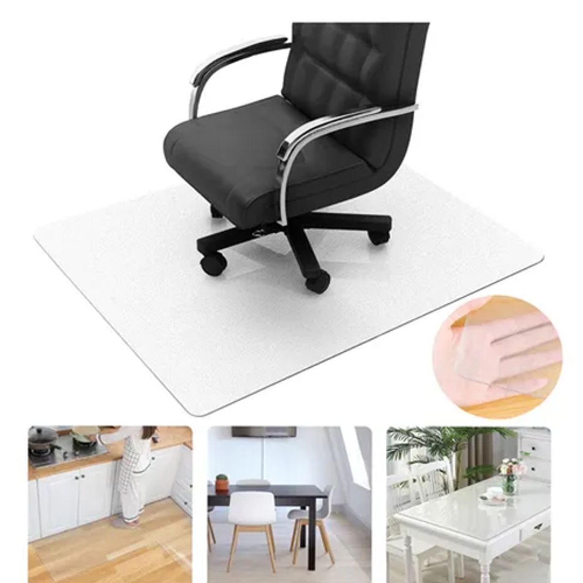 GENERICO - Alfombrillas Transparentes Antiderrapante PVC para Oficina