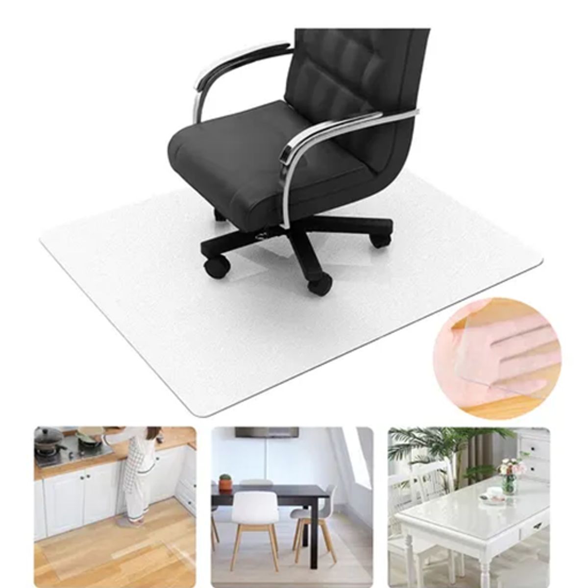 GENERICO - Alfombrillas Transparentes Antiderrapante PVC para Oficina