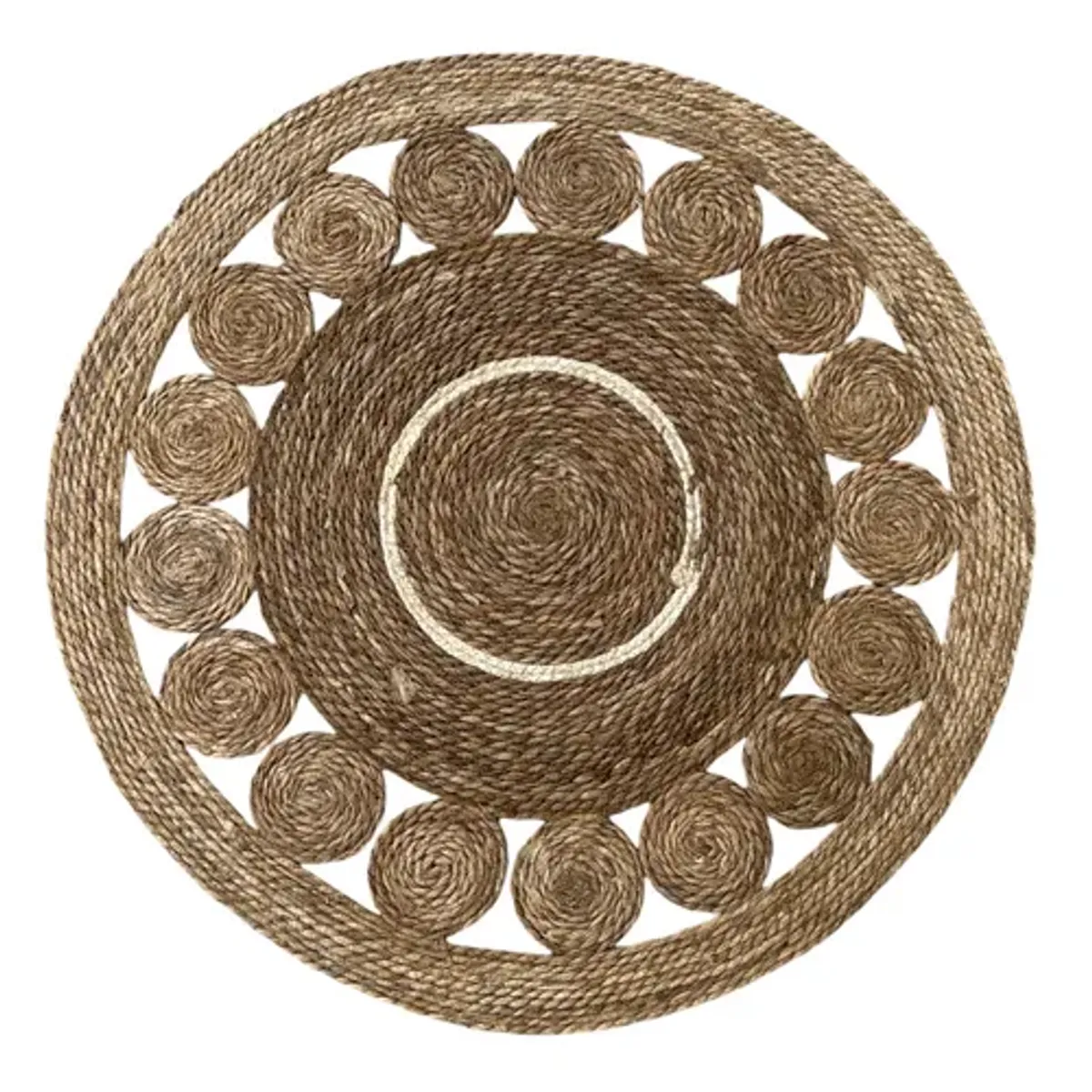GENERICO - Alfombra Redonda Yute 100cm para Decoración Exterior