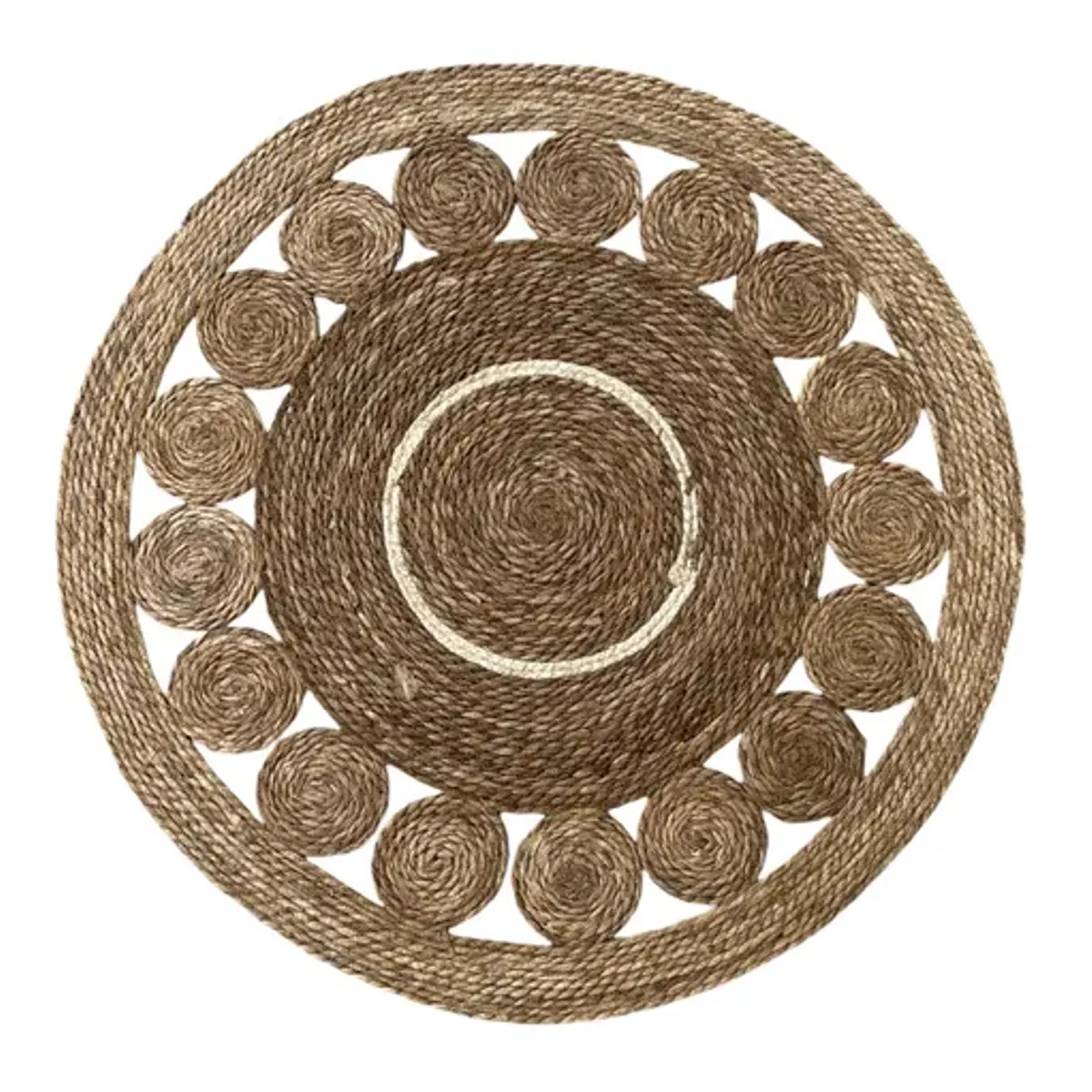 GENERICO - Alfombra Redonda Yute 100cm para Decoración Exterior