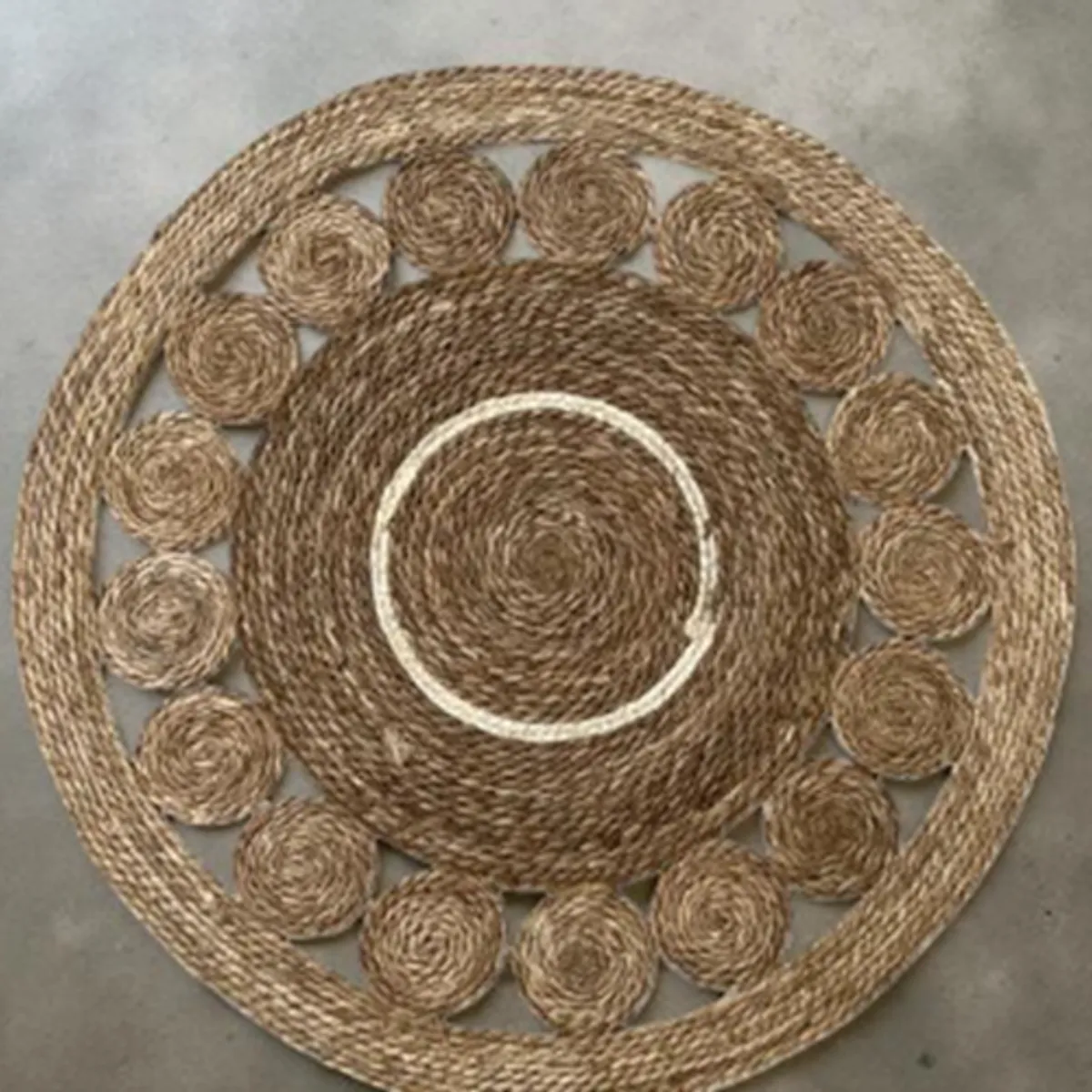 GENERICO - Alfombra Redonda Yute 100cm para Decoración Exterior
