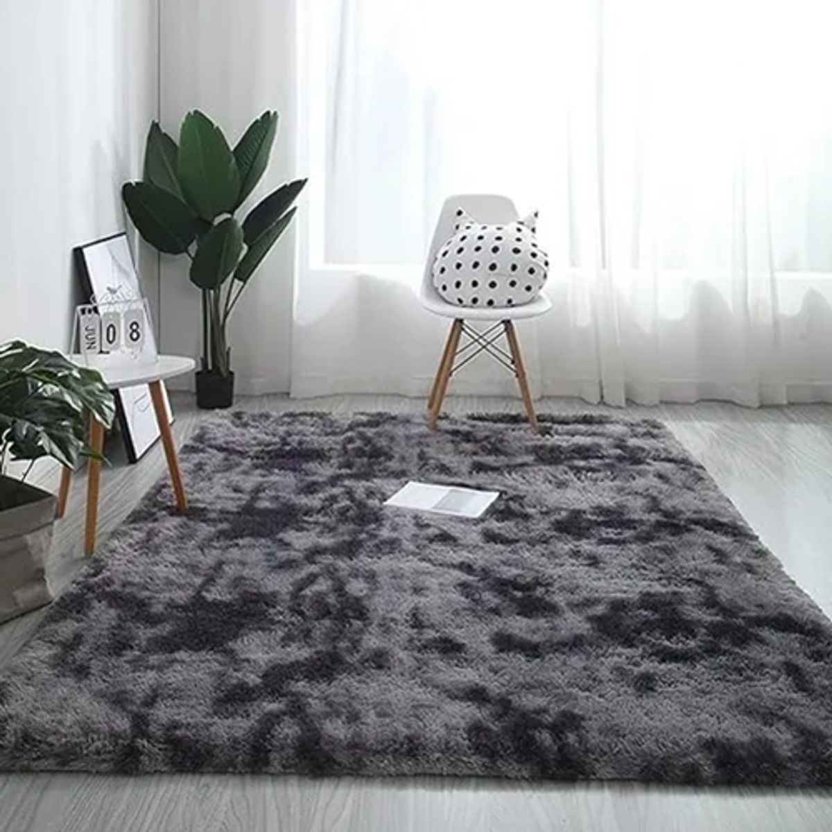 GENERICO - Alfombra Peluda 150x200cm Living Hogar Colores Variados