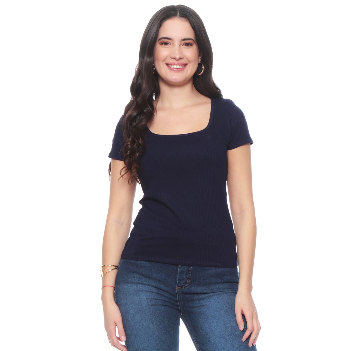 WADOS - POLERA MANGA CORTA SOLIDA ESCOTE CUADRADO