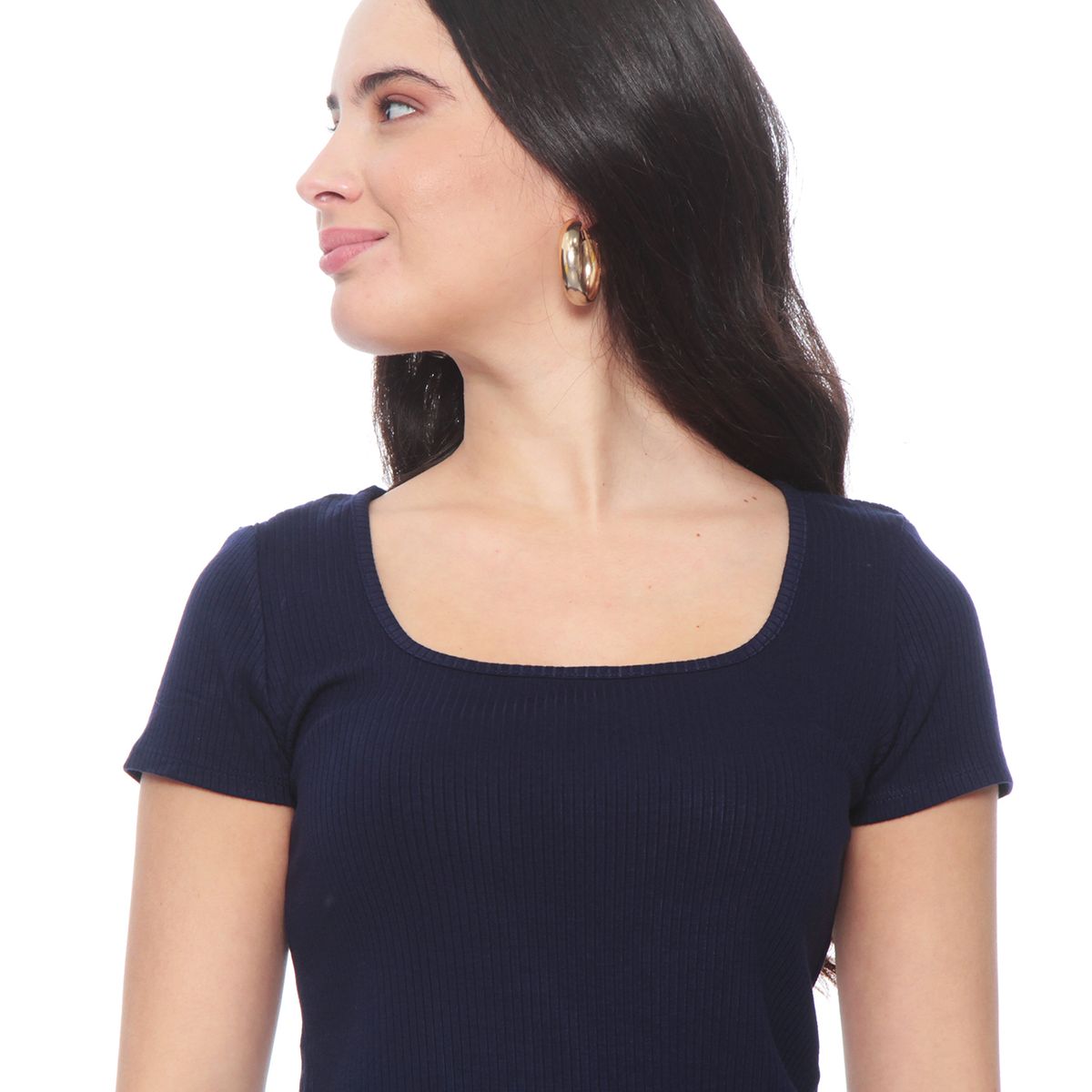 WADOS - POLERA MANGA CORTA SOLIDA ESCOTE CUADRADO