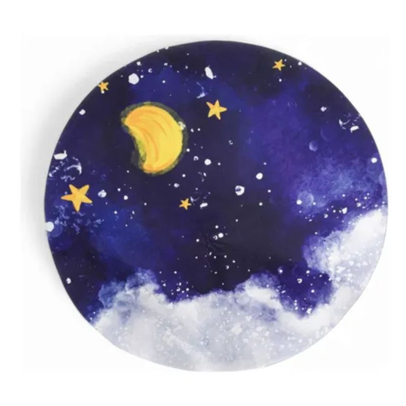 GENERICO - Alfombra Circular Estampada 100cm Azul Oscuro Cielo Nocturno