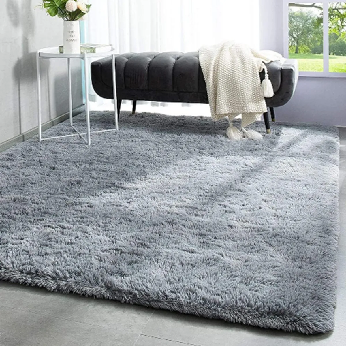 GENERICO - Alfombra Peluda 180x200cm Living Hogar Colores Variados