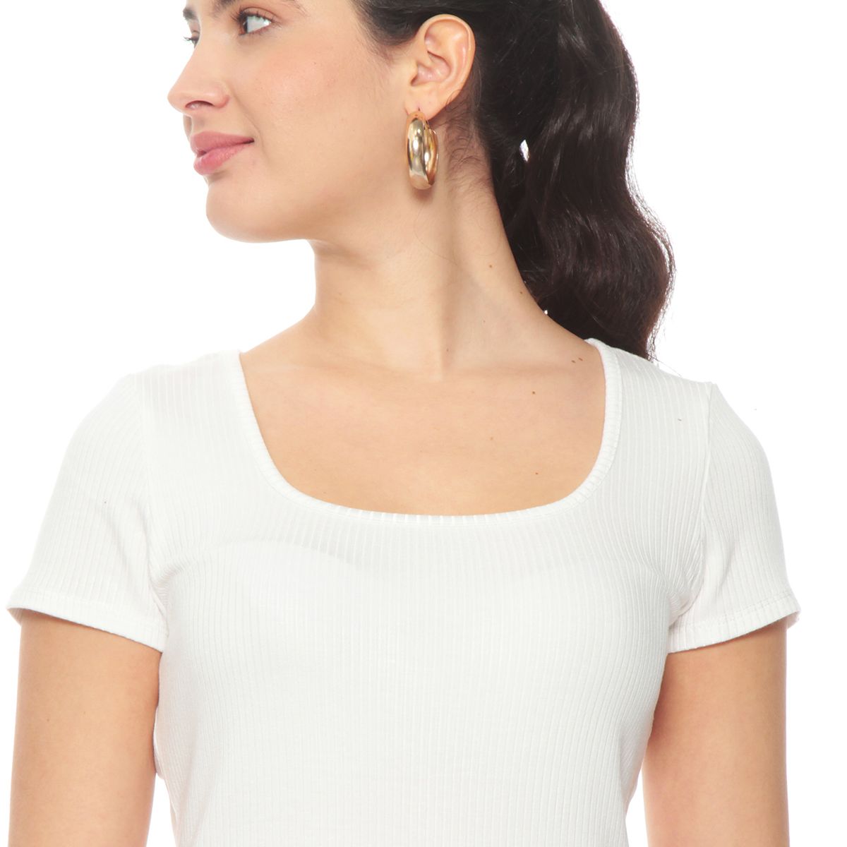 WADOS - POLERA MANGA CORTA SOLIDA ESCOTE CUADRADO