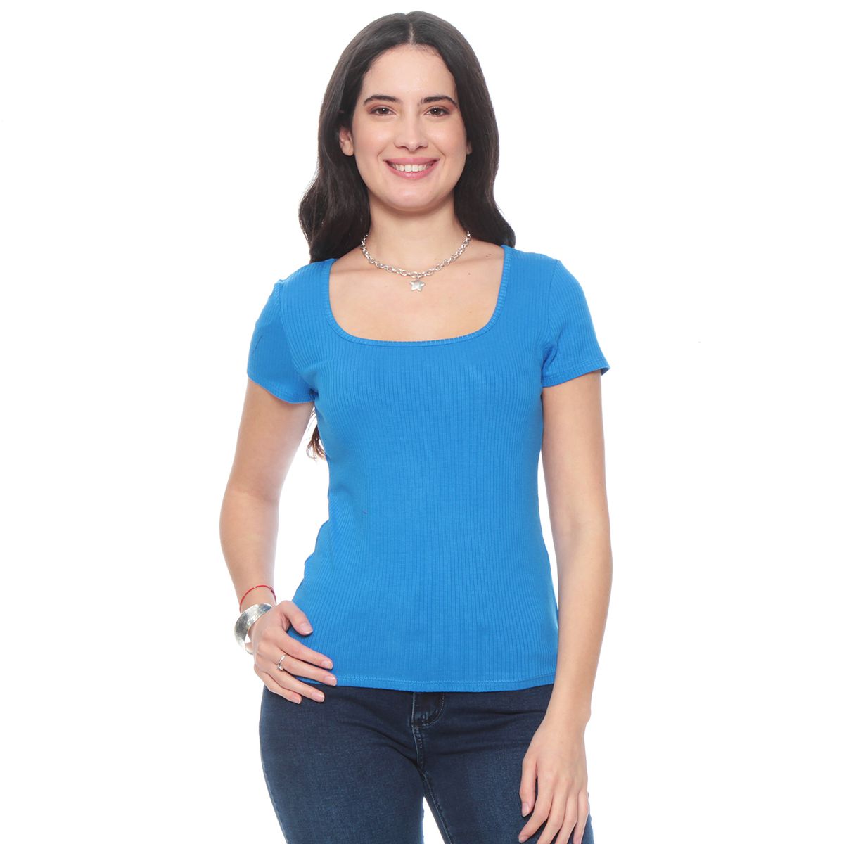 WADOS - POLERA MANGA CORTA SOLIDA ESCOTE CUADRADO