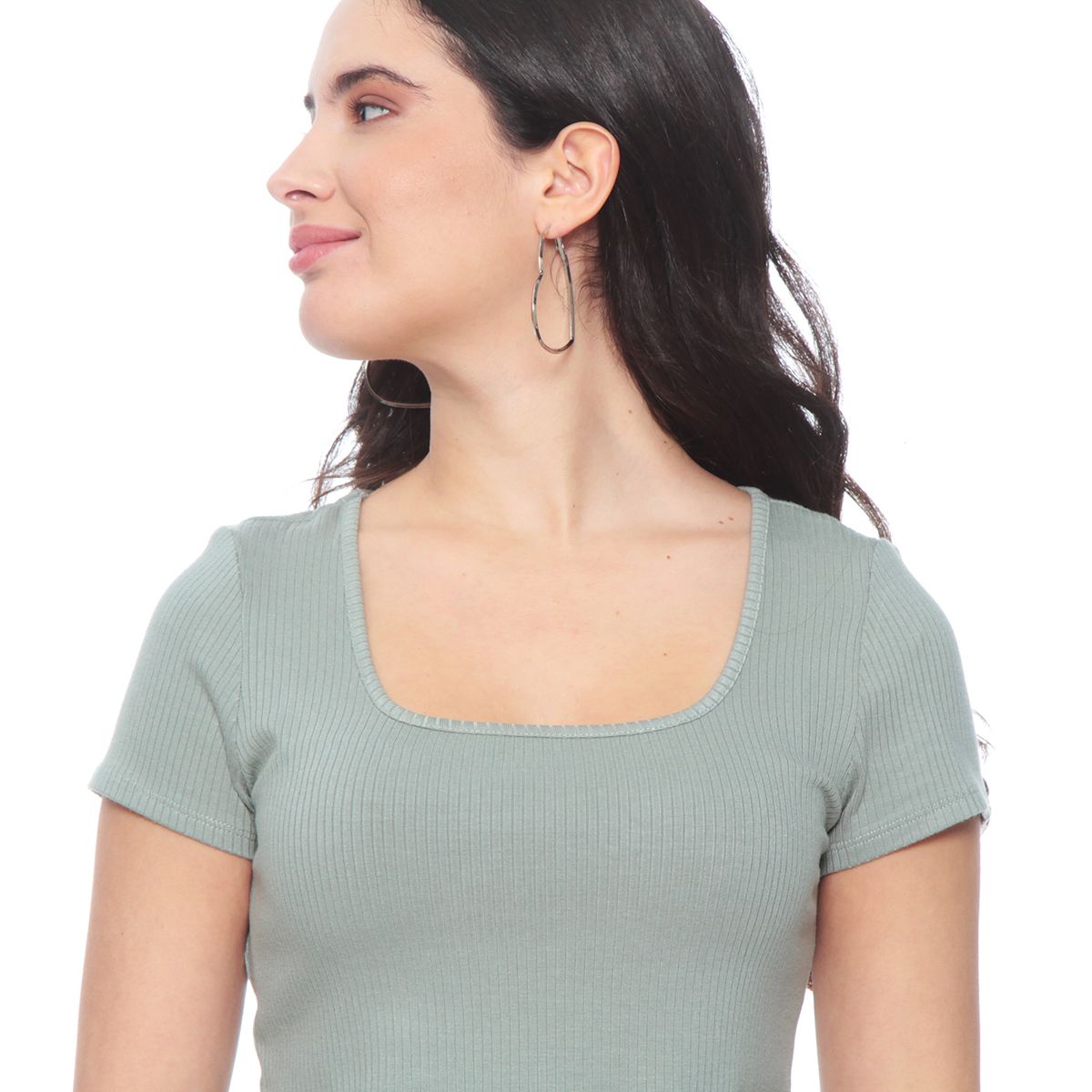 WADOS - POLERA MANGA CORTA SOLIDA ESCOTE CUADRADO