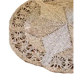 GENERICO - Alfombra Natural Maite 150cm Marrón Diseño Tela