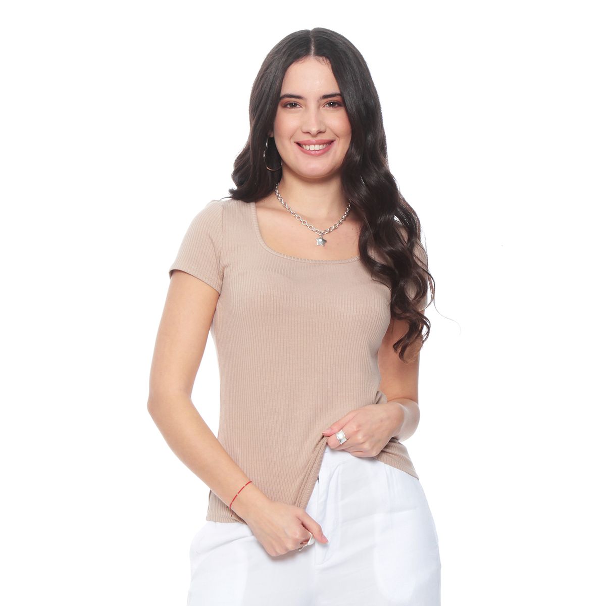 WADOS - POLERA MANGA CORTA SOLIDA ESCOTE CUADRADO