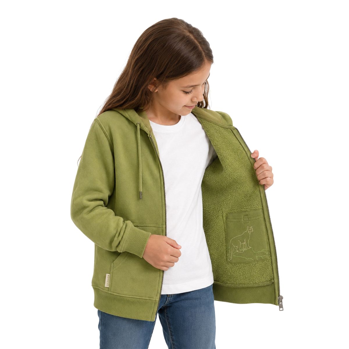 LENGA - Polerón Unisex Interior Polar Sherpa Puelo Kids Lenga