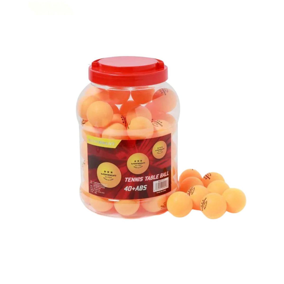 FOUR - Pack 60 Pelotas de Ping Pong Weinixun Naranjas - 3 Estrellas