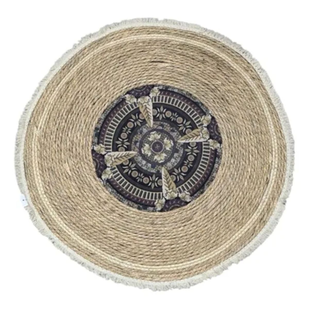 GENERICO - Alfombra Redonda Yute 120cm con Bordes