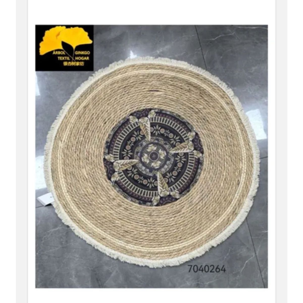 GENERICO - Alfombra Redonda Yute 120cm con Bordes