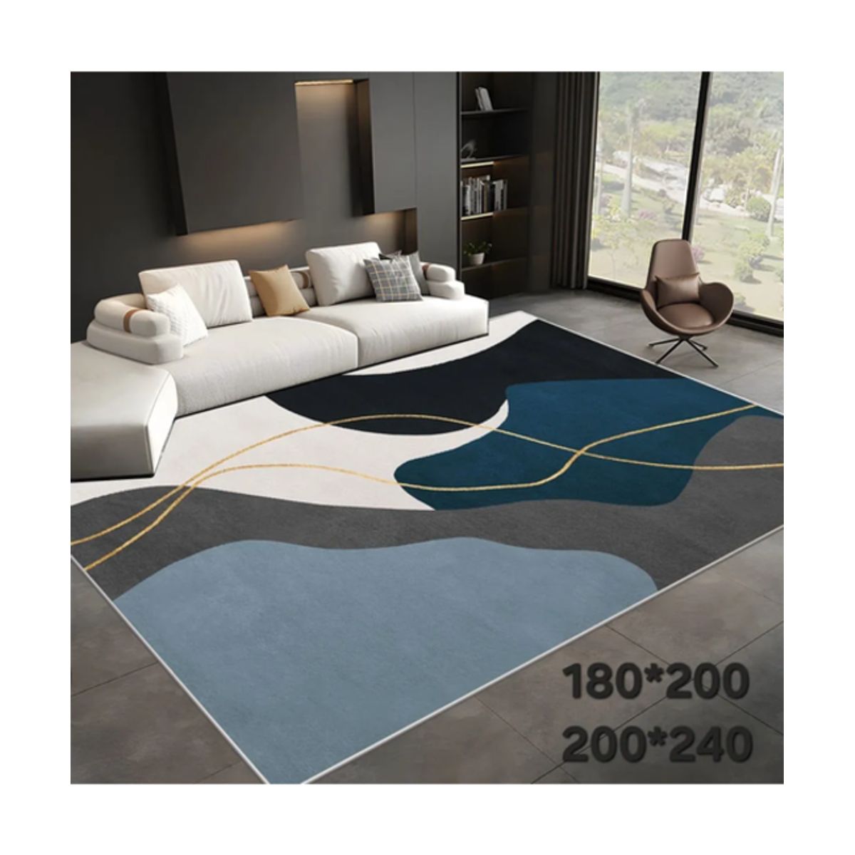 GENERICO - Alfombra 3D Estampado Living 180x200cm