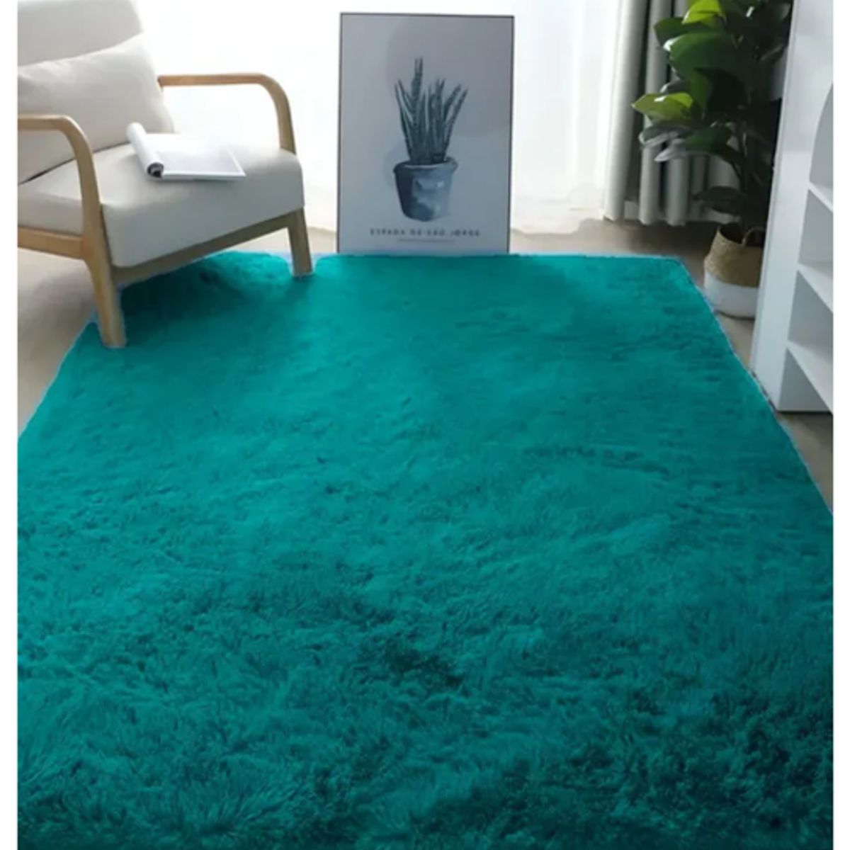 GENERICO - Alfombra Extra Suave Grande 240cm Turquesa