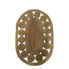 GENERICO - Alfombra Yute Ovalada 100x150cm