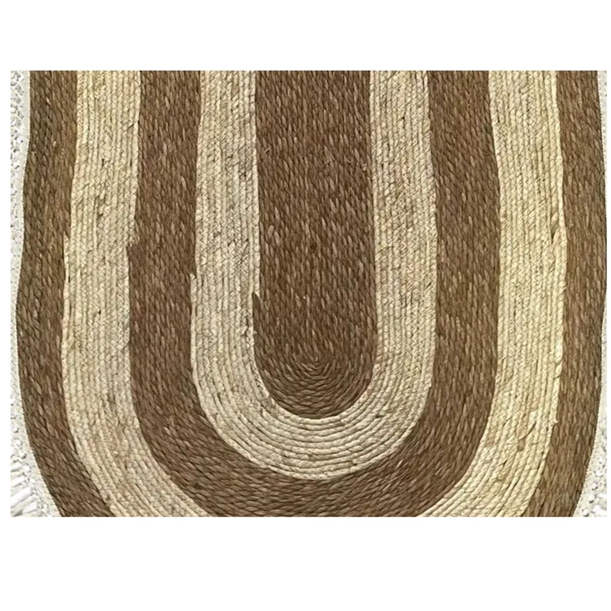 GENERICO - Alfombra Yute Ovalada con Fleco 100x150cm