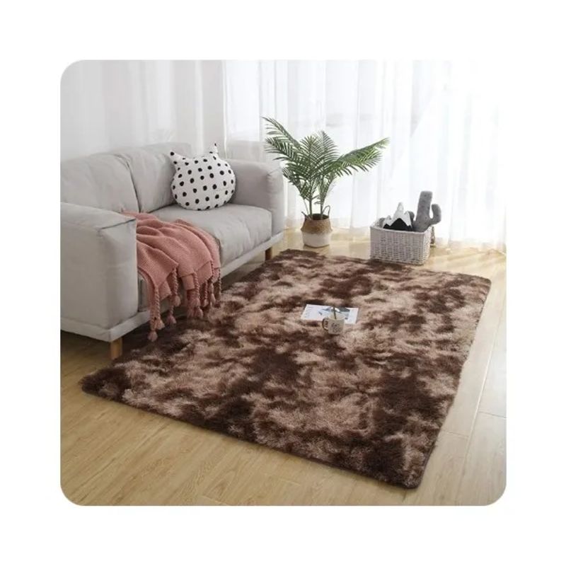 GENERICO - Alfombra Peludita Café Jaspeada 180x200cm Suave
