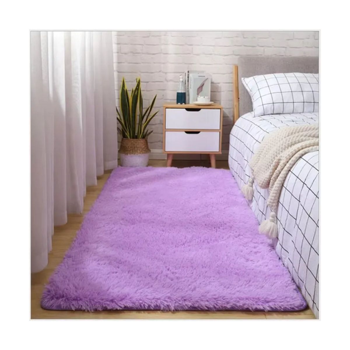 GENERICO - Alfombra Peluda 160x200cm Suave y Confortable Hogar
