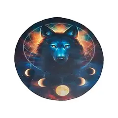 GENERICO - Alfombra Redonda Estampado Ilusión 3D Lobo 160x160cm