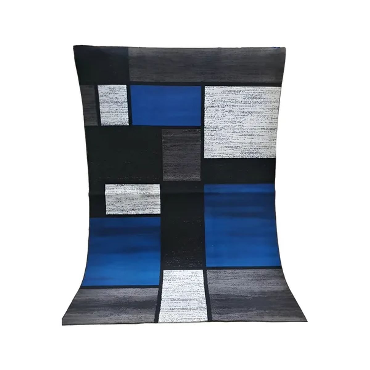 GENERICO - Alfombra 3D Azul Diseño Geométrico 200x240cm