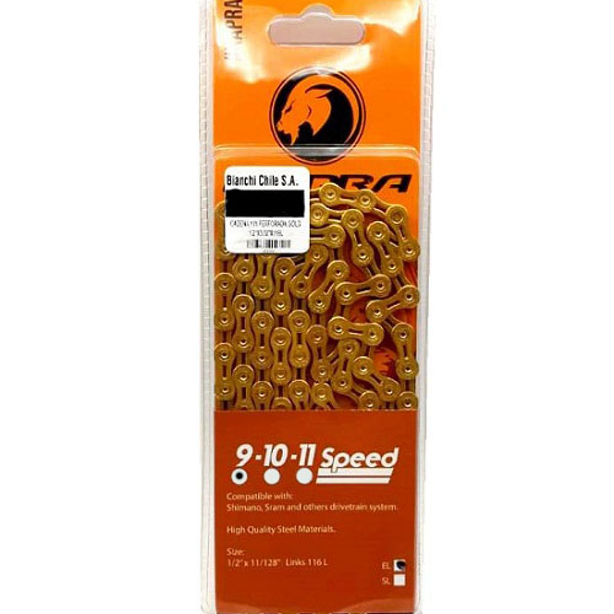 KAPRA - CADENA 9V PERFORADA GOLD 1/2"X3/32"X116L