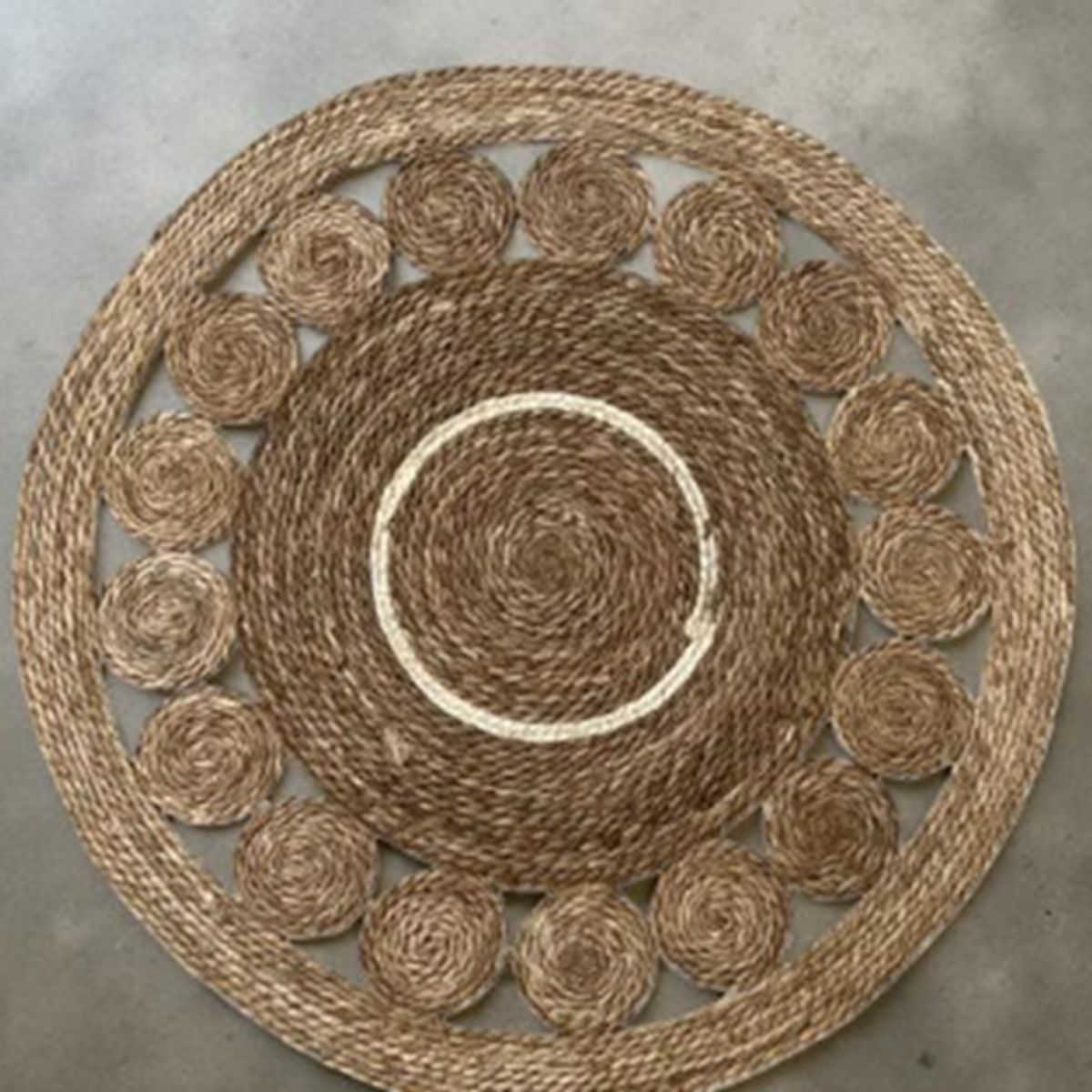 GENERICO - Alfombra Redonda Yute 100cm para Decoración Exterior