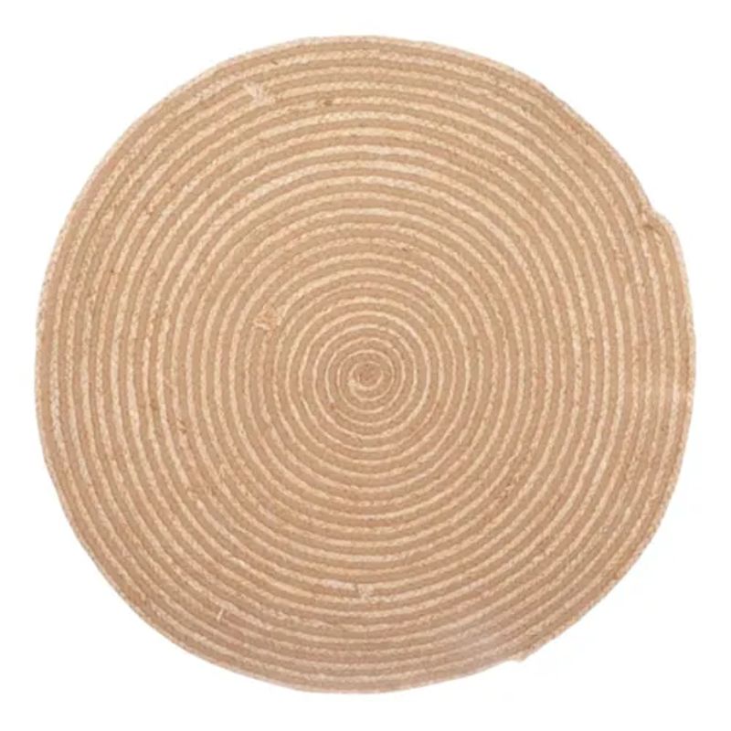 GENERICO - Alfombra Circular Yute 90cm Beige Diseño Tela Modelo 95
