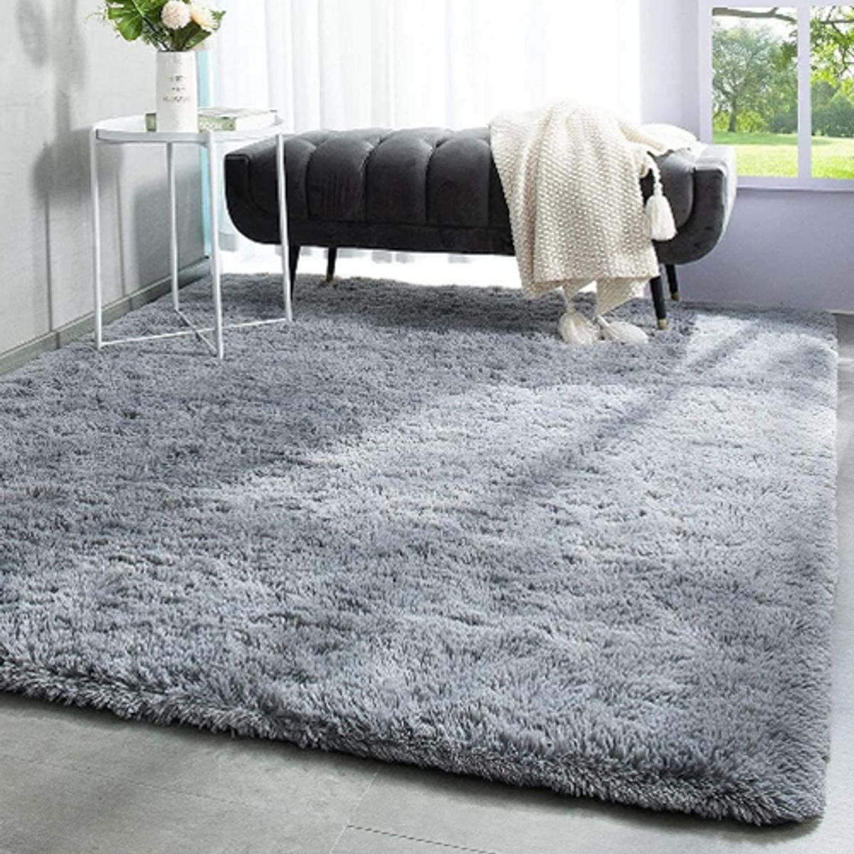 GENERICO - Alfombra Peluda 180x200cm Living Hogar Colores Variados
