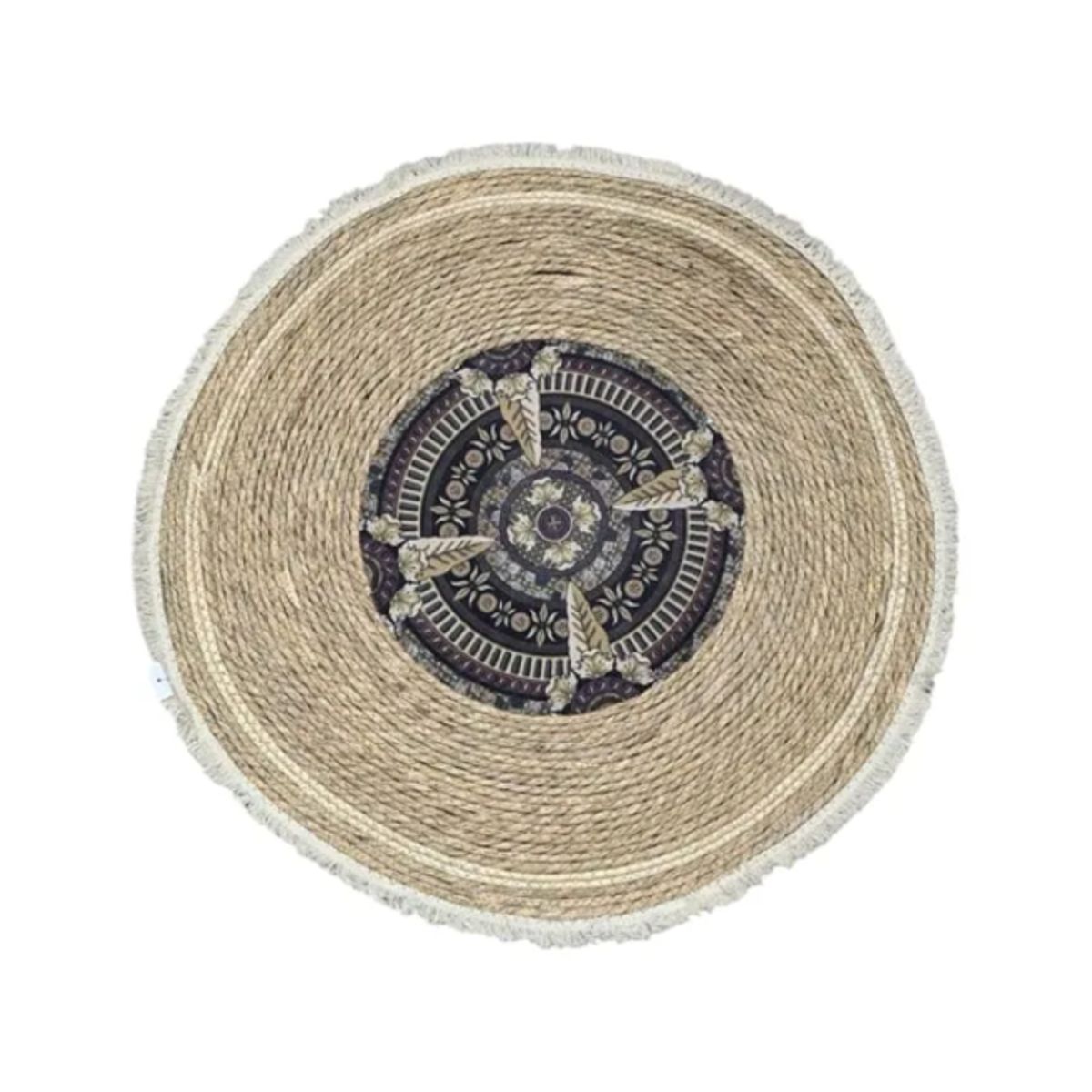 GENERICO - Alfombra Redonda Yute 120cm con Bordes